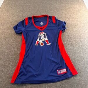 Majestic New England Patriots NFL Tunic Top Red Blue Womens Large